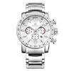 Megir 3008G 3008 Business Men's Dress Big Wrist Watches Chronograph Clock Stainless Steel Band 24 Hours Quartz Stop Watch Man