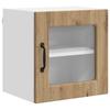 Wall Mounted Glass Cabinet PORTO 2 pcs Artisan Oak Finish 40 x 31 x 40 cm