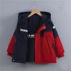 Giacca Reversibile Foderata in Pile per Bambino Invernale Doppia Faccia con Cappuccio Antivento Impermeabile Calda Giacca da Esterno Per