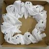White Ghos T Design Halloween Ghos T Wreath Light-Up Feature Halloween Decor Spooky Hanging Decoration Spooky Theme
