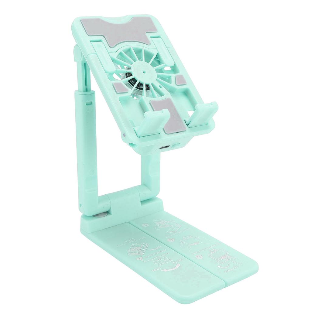 Cell Phone Cooler Stand Height Adjustable Mobile Phone Radiator Fan with Colorful RGB Lights for