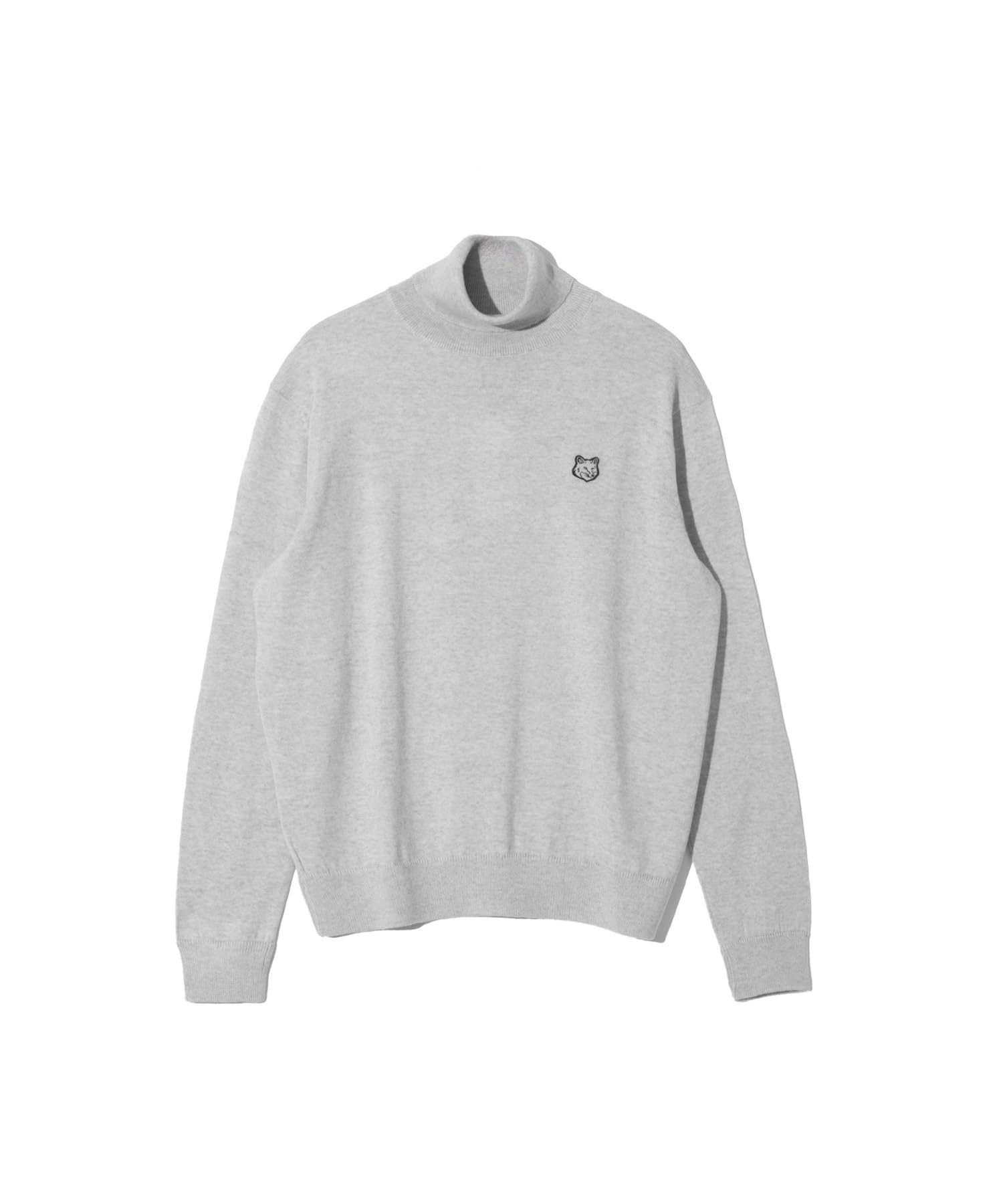 

Maison Sweater LM00812KT1036 Fox Head Patch Regular Turtleneck Light Grey Melange Size Small Kitsuné Men s [Used]