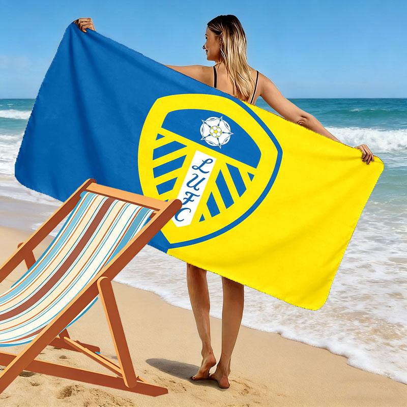 Asciugamano da Spiaggia Leeds United Stampato, Asciugamano Grande Morbido ad Asciugatura Rapida per Spiaggia Campeggio Nuoto