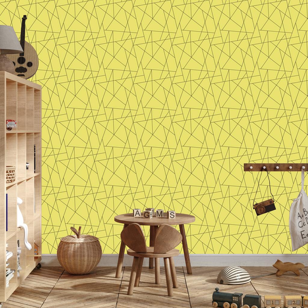 Wallpaper Geometric pattern yellow, clear detail 50x1000