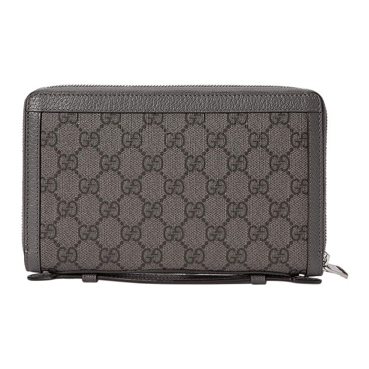 Gucci Ophidia Double G Logo Zip Closure Canvas And Leather Travel Bag Women Bags Gray 751610-UULBN-1244