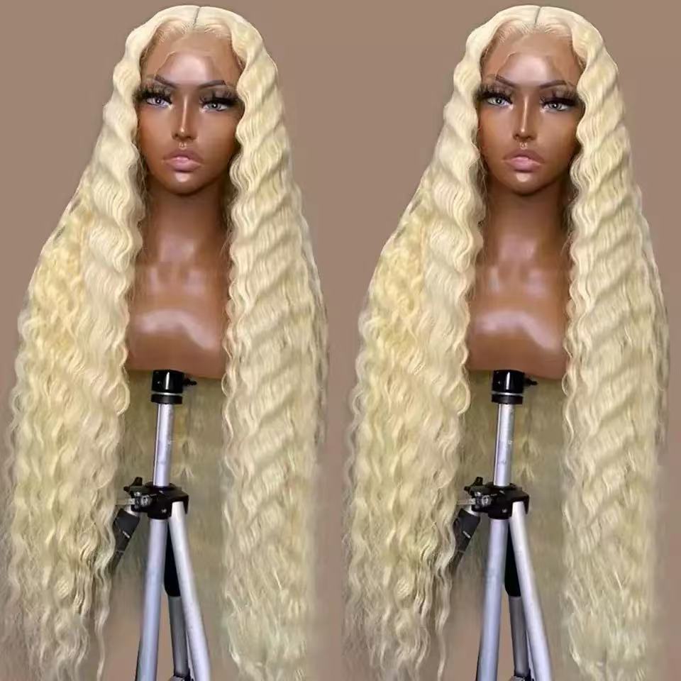 African fashion front lace 13*4 wig hot selling small coiled tube afro long curly hair wig
