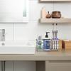 Linkidea Stainless Steel Large Capacity Electric Toothbrush Organizer Stand Toothbrush Multifunctional Rack for and Combs Rack, Wall-Mounted Holder,