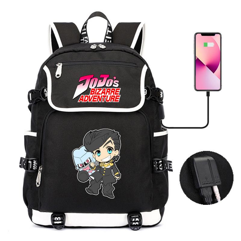 Sac à dos Anime JoJo's Bizarre Adventure Élève Porteur Scolaire Spacieux Jeune Style Sac à Dos de Voyage en Plein Air Cadeau