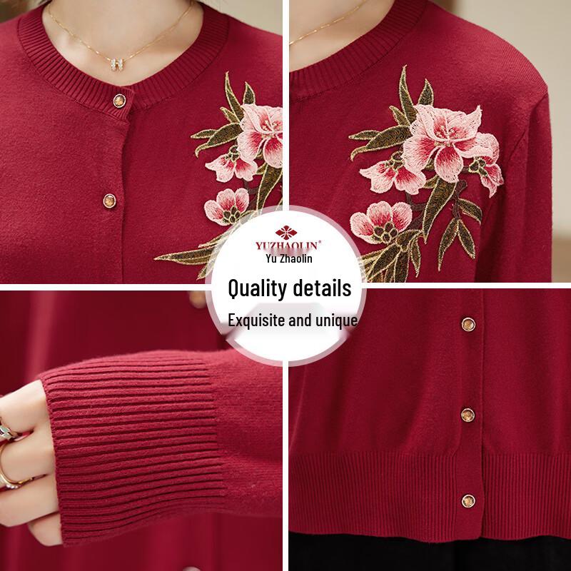 Yuzhaolin Women's Mid-Aged Cardigan Sweater
