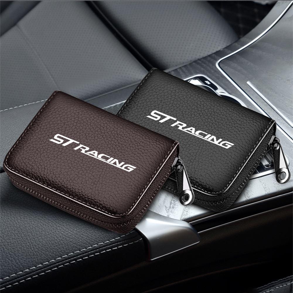 AAAMR1 Car Multifunction Organizes Wallet Driver License Credit ID Card Holder Bag For Ford ST FOCUS 2 3 Mondeo Fiesta Kuga MK2 MK3 MK4