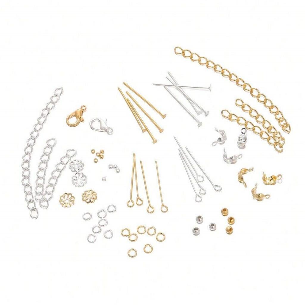 15 Fächer DIY Schmuckherstellung Metallzubehör Materialset - 1260 Stück/Box für handgefertigte Armbänder, Ohrringe & Halsketten