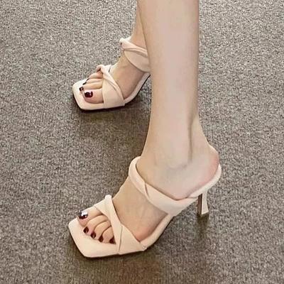 Mode Damen Hausschuhe Elegant High Heels Sandalen Schuhe Mode Pumps Sommer 2025 Sexy Abendschuhe Neue Pantoletten Luxus Chaussure Femme