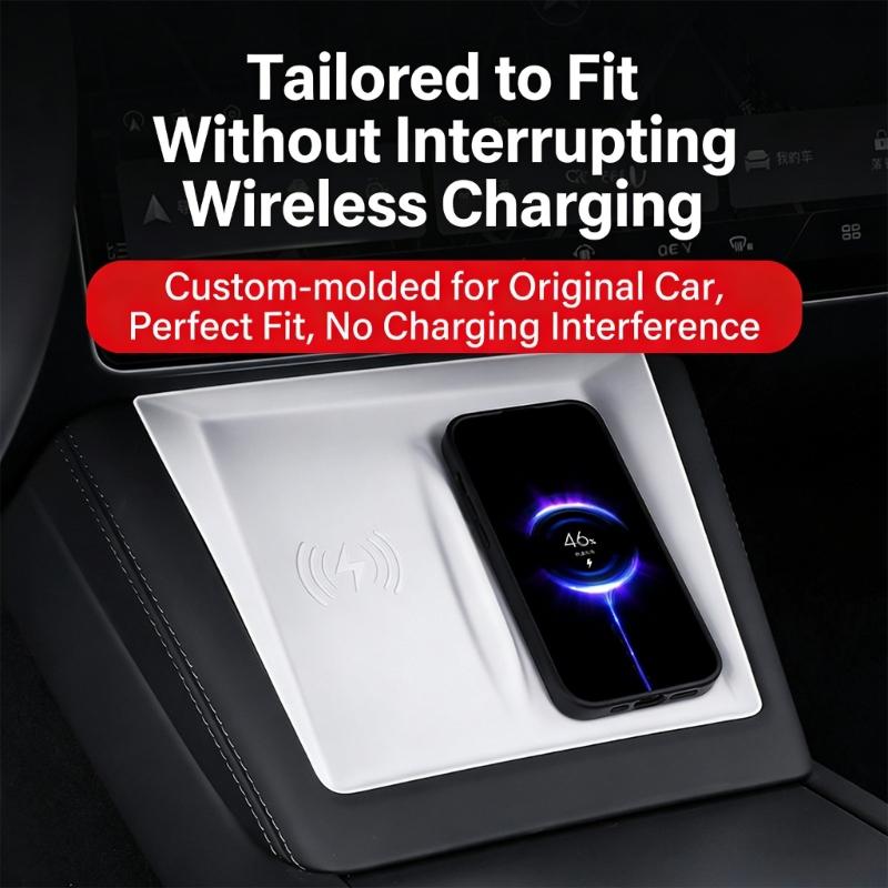 Washable Silicone Charging Pad Mat for Center Console Anti Slip Surfaces Easy to Clean Enhances Car Aesthetics Materials