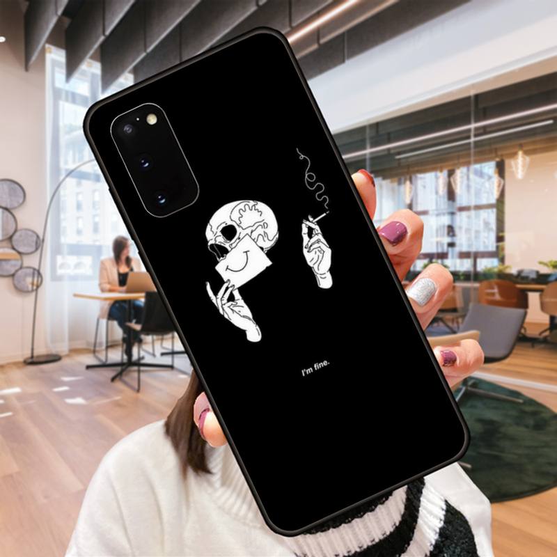 Skull Background Art Phone Case For Samsung Galaxy S9 S9plus S20 5G S20 ULTRA 5G S20 Plus 5G S21 S30 Case Cover