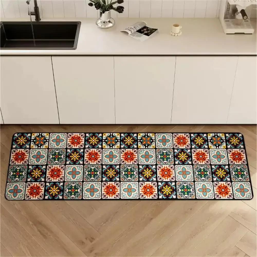 1/2pcs Kitchen Floor Mat, Anti-Slip And Easy To Maintain, Home Decoration, Entrance Porch Carpet, Living Room Floor Mat