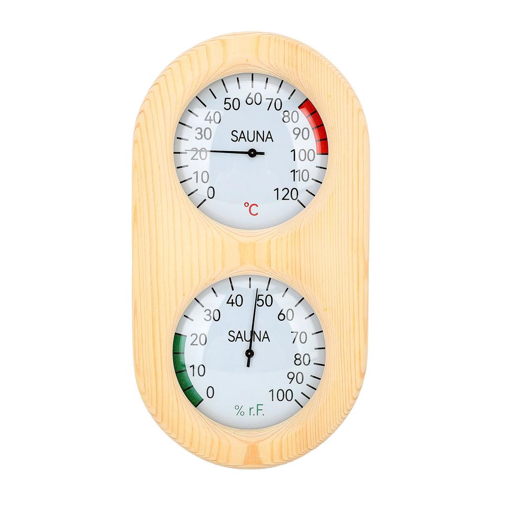 Saunaruimte Thermometer Hygrometer Hout 2 in 1 0?120 celsius 0?100 procent Wandgemonteerde Sauna Hygrothermograaf