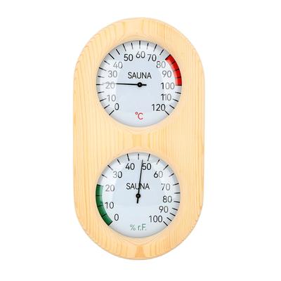 Sauna Room Thermometer Hygrometer Wooden 2 In 1 0?120 Celsius  0?100percent  Wall Mounted Sauna Hygrothermograph