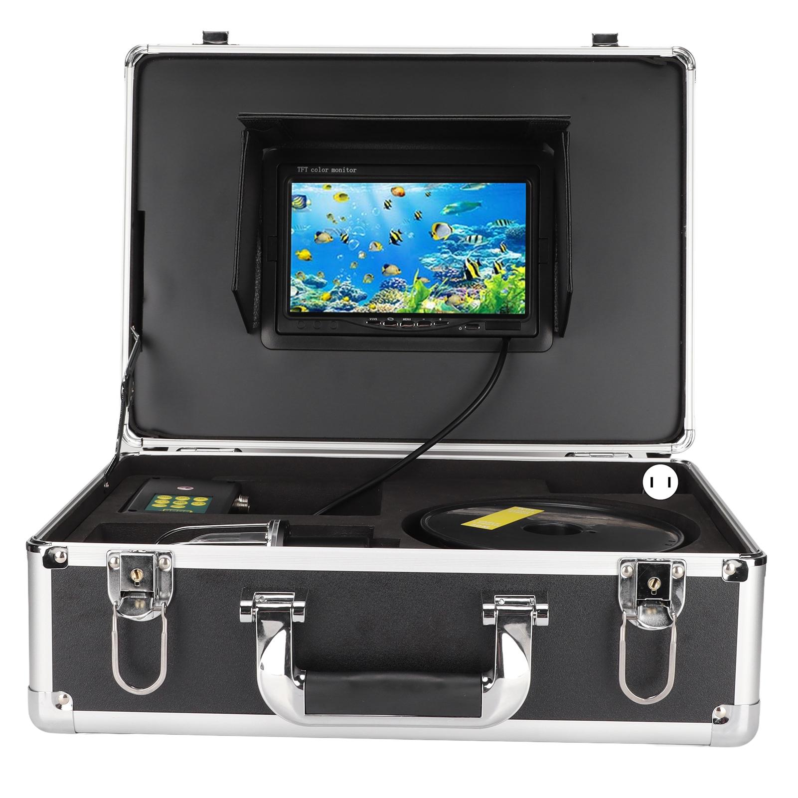 7-дюймовая подводная камера для рыбалки IP68, водонепроницаемая, вращающаяся на 360 градусов, высокое разрешение, 20 светодиодов, портативная камера для рыбалки US Plug