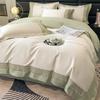 Set da quattro pezzi per letto in cotone a fibra lunga di classe A, lenzuolo con angoli ricamato, lenzuolo con angoli, copripiumino, puro cotone, ad alta densità, ad alto numero di titoli