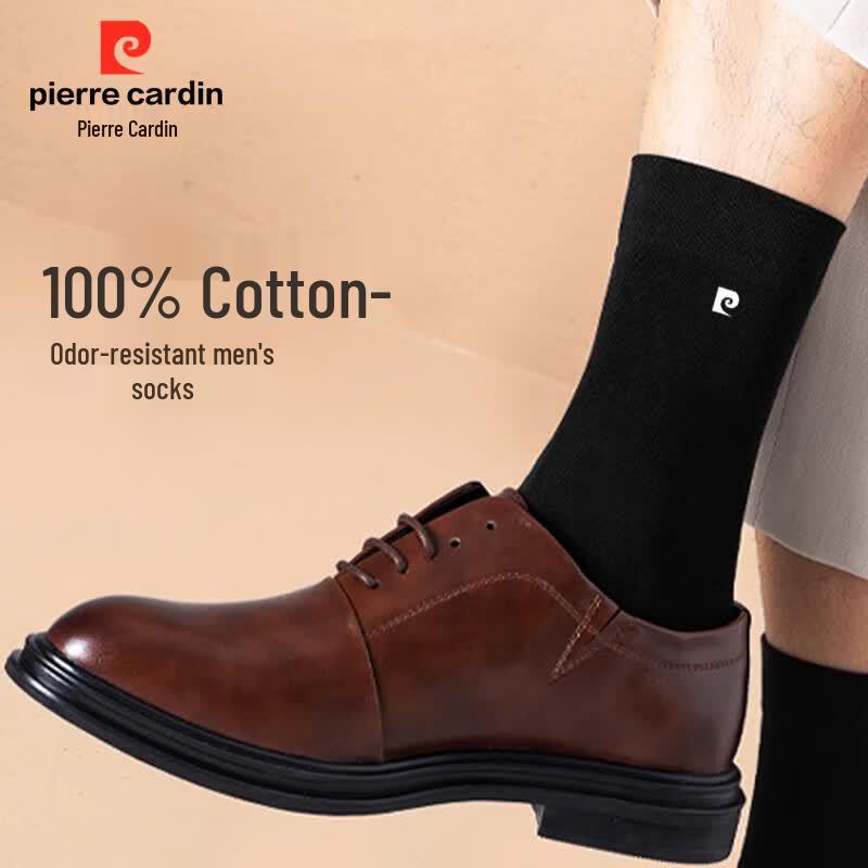 Pierre Cardin Men s 100% Cotton Anti-Odor Business Socks One Size