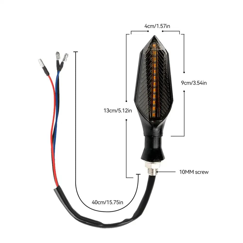 2 Stück Motorrad Blinkerlampe 12V LED Sequentiell Laufende Blinker Kontrollleuchten Fahrlicht Motorrad Rücklichter