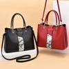 Handing Tassel Ornament Handbags Trendy Patchwork Color Shoulder Bag for Women Middle Totes Purse Office Lady Crossbody Bags