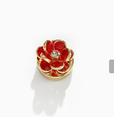 

New cufflink shirt button, turtle button, handmade crystal button cover, red One Size