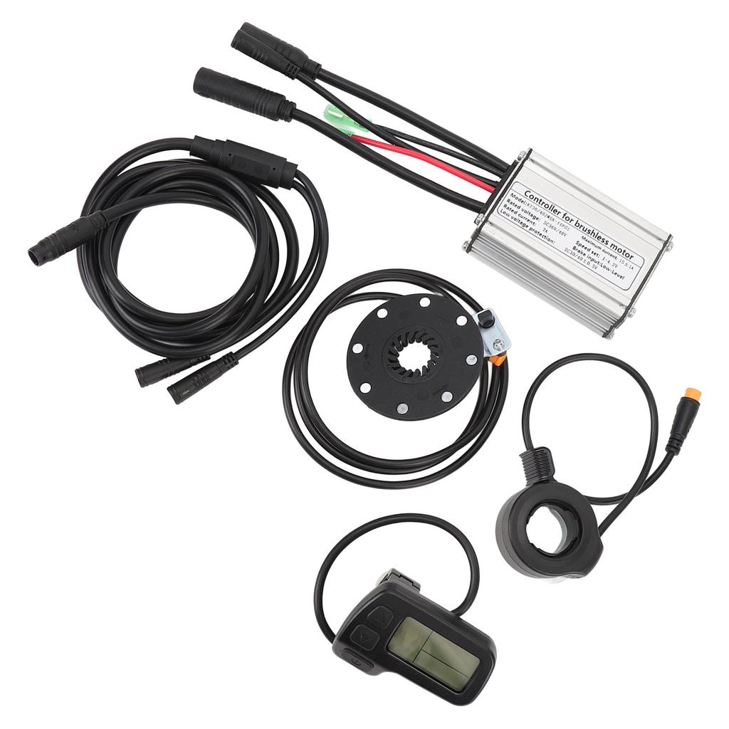 Electric Scooter Conversion Kit 36 48V 15A 250W Brushless Motor Controller LCD Display 130X Thumb Throttle Kit