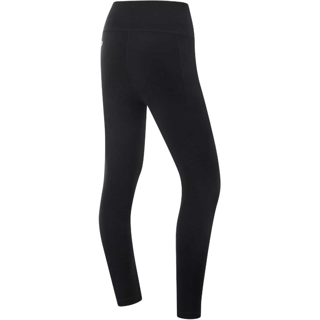 Li Ning Fitness Series Solid Color Mid-Rise Versatile Tight Sports Long Pants Women bottoms Black AULV024-1