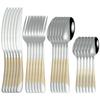 Mirror Finish Gold Plated Stainless Steel Flatware Set - Copper Silverware Rose Gold Cutlery