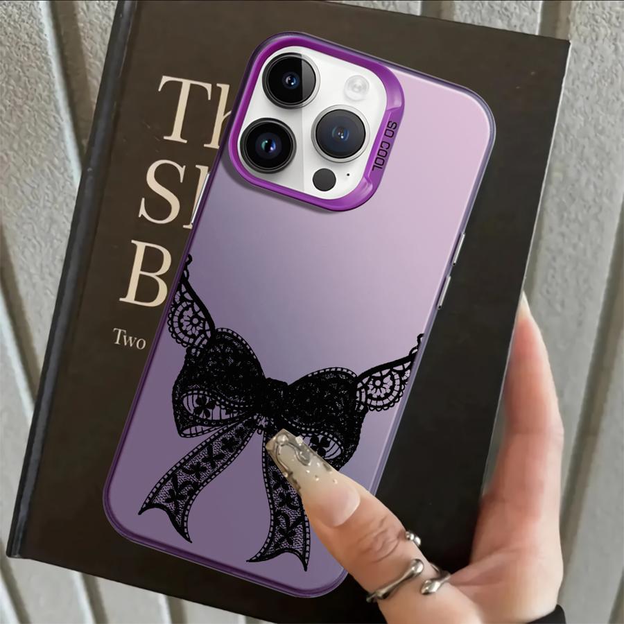 

Back Phone Cover Case for iPhone 17 Pro Max XS 16 12 15 Plus 13 Pro 11 14 XR Air Retro Black Lace iPhone 16e