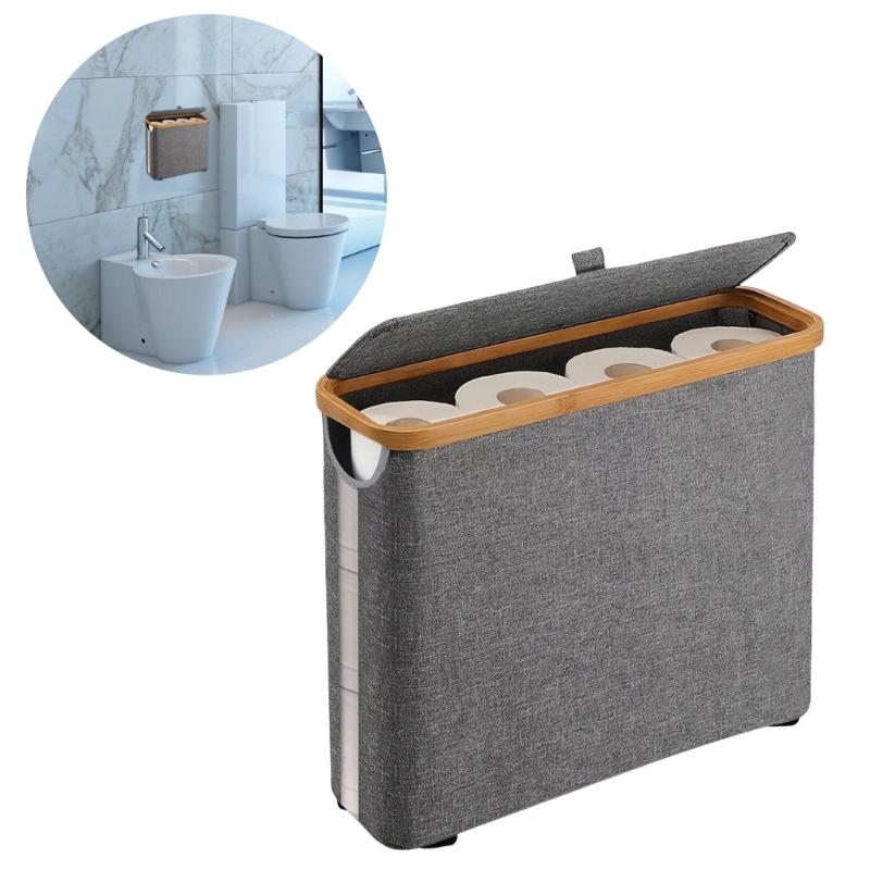 Prostorný a elegantní košík na toaletní papír pro organizaci koupelny Rychlá montáž V černé nebo šedé barvě