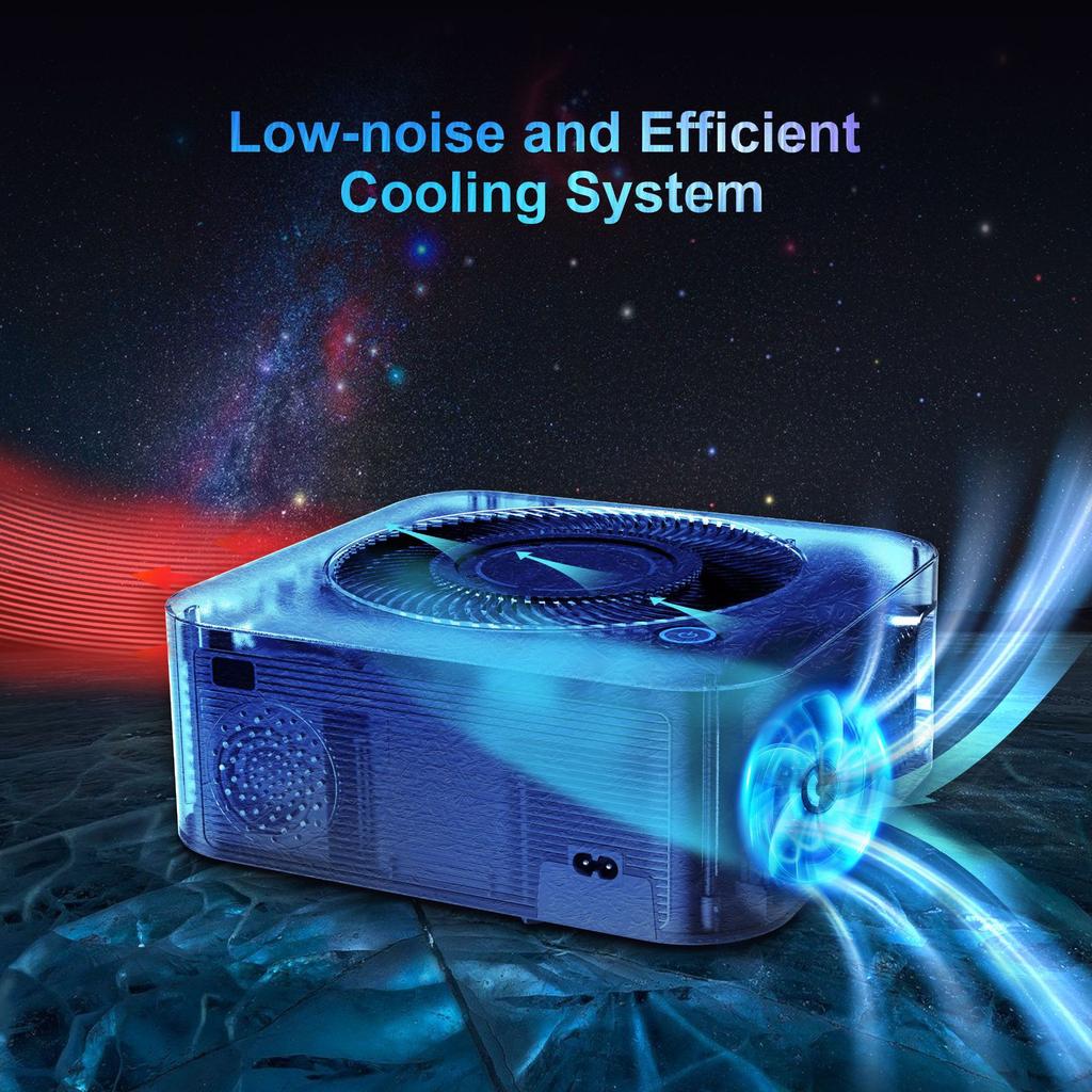 X5 Projector, 4K Support Native 1080P, 400 ANSI Lumens, Dual-Band WiFi, Bluetooth 5.0, 4-Point Keystone Correction, 200-inch Display, LED Light Source
