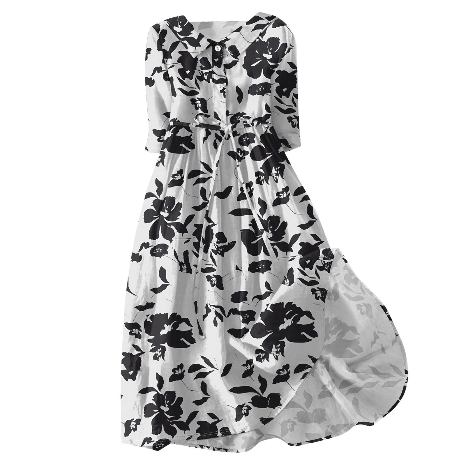 

Женская мода повседневное платье с воротником на лацкане и пуговицами с рукавами 3/4 и бретелями L чёрный