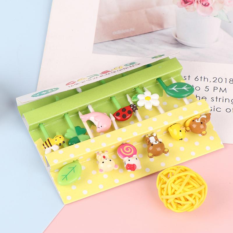 12Pcs Fruit Pick Toothpick Party Decoration Animal Cartoon Food Fruit Forks