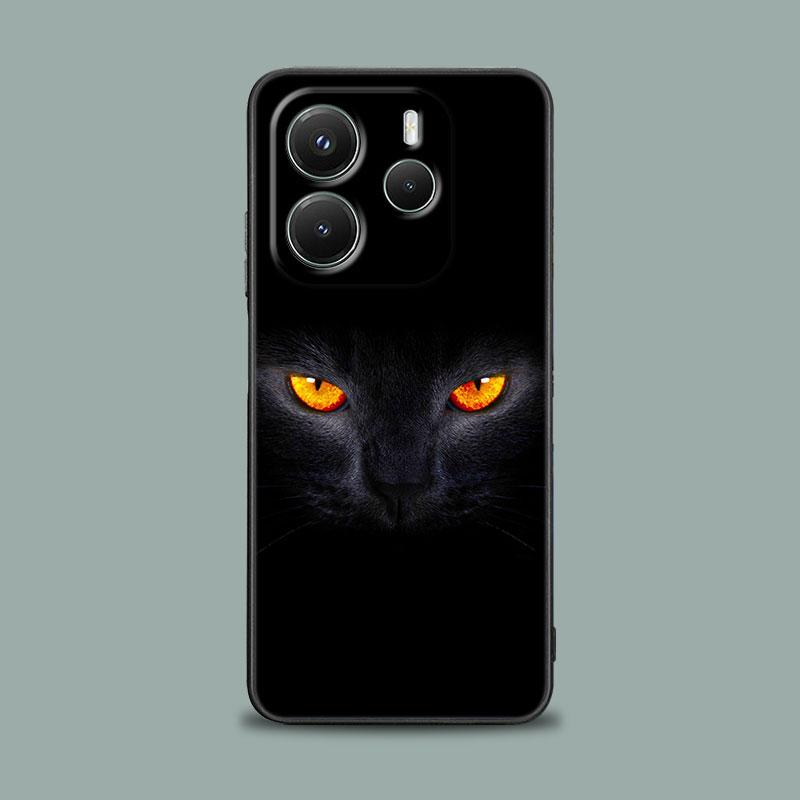 Black Cats Cute cat Hello Phone Case for Xiaomi Redmi 14C 12C 10C 13C 4G Redmi Note 14 13 12 11 10 Pro Plus 5G 12S 9S Soft Cover