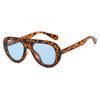 Trendy Leopard Print Glasses Y2K Retro Round Small Sunglasses Vintage Unisex Eyewear for Women Men Bold Fashion Accessories