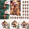 Monkey Christmas Countdown Calendar With Acrylic Wall Hangings For Holiday Celebration And Gifts