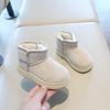 Children's snow boots, winter boys' short boots with thick fleece, girls' cotton boots, warm baby cotton shoes