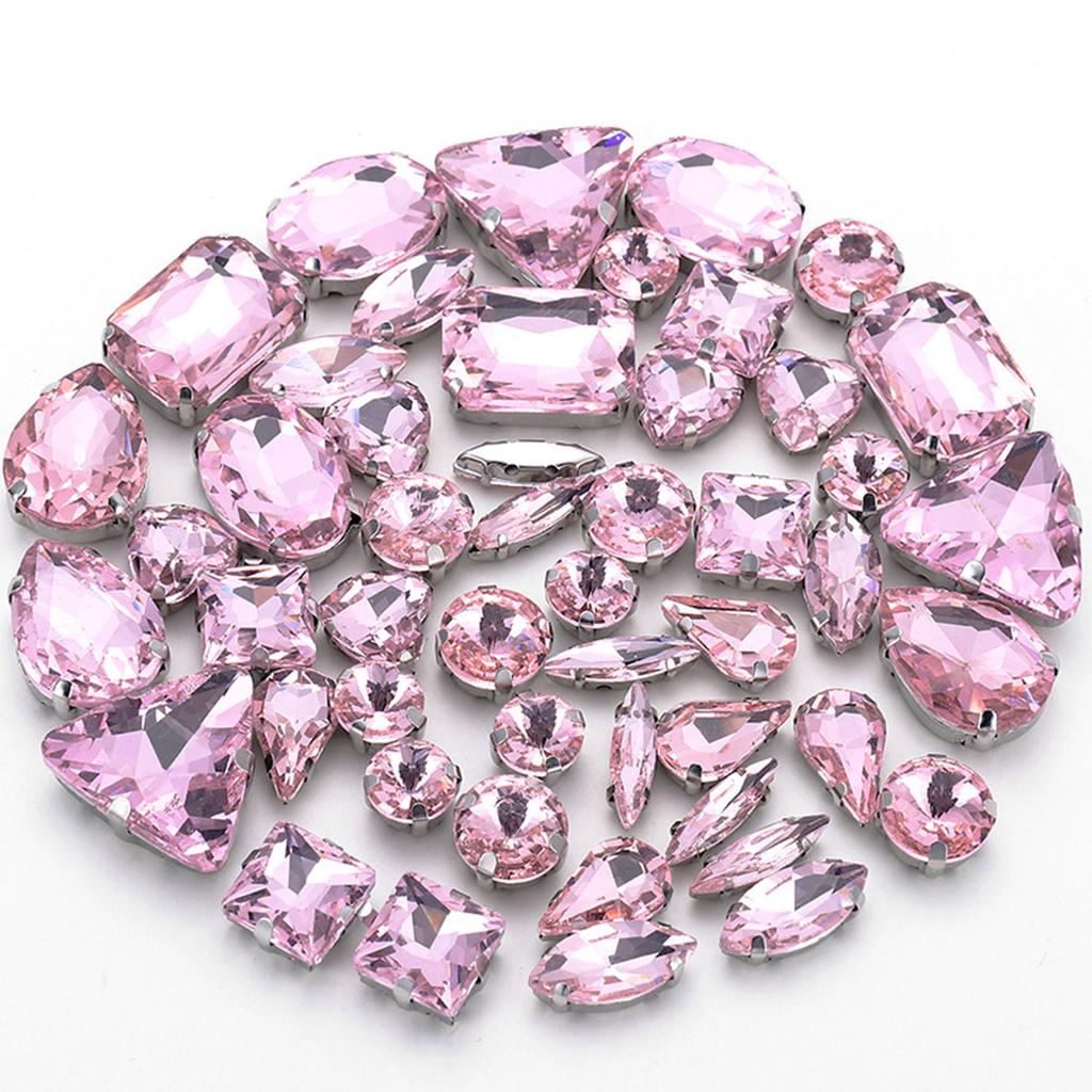 50pcs/set Water Drop Round Multi-shapes Claw Drill Pointedback Diamonds for Wedding Dresses Shoes Mixed Accessories