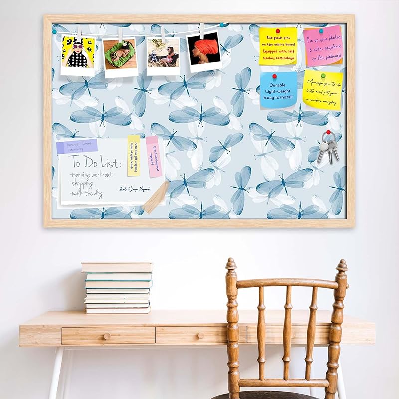 

Artzfolio Butterflies D2 | Bulletin Board Notice Pin Board | Vision Soft Board Combo With Thumb Push Pins & Sticky Notes 1.51 коричневий