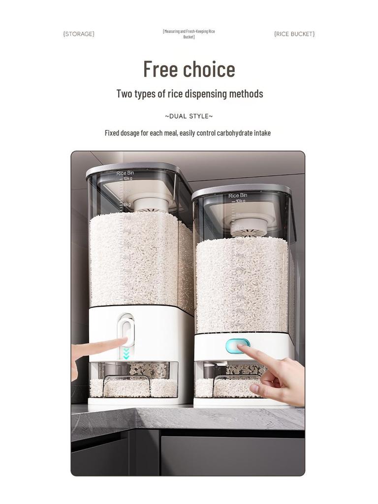 Sealed High-Capacity Insect-Proof Rice Storage Bin - 20 Jin