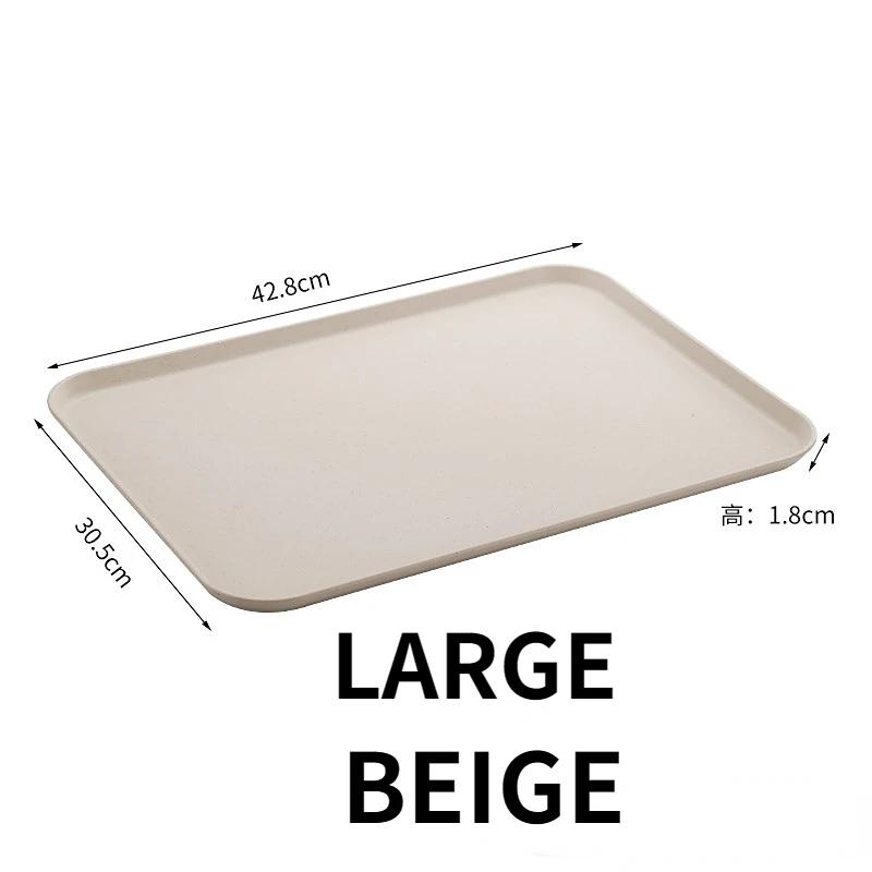 Rectangular Plastic Tray Hotel Restaurant Large Serving Trays Tea Water Dish Home Breakfast Bread Pan Coffee Table Organizer