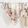 Fresh Summer Fashion and High-end Temperament Herringbone Square Scarf for Women Fashion Temperament Floral Printed Silk Scarf
