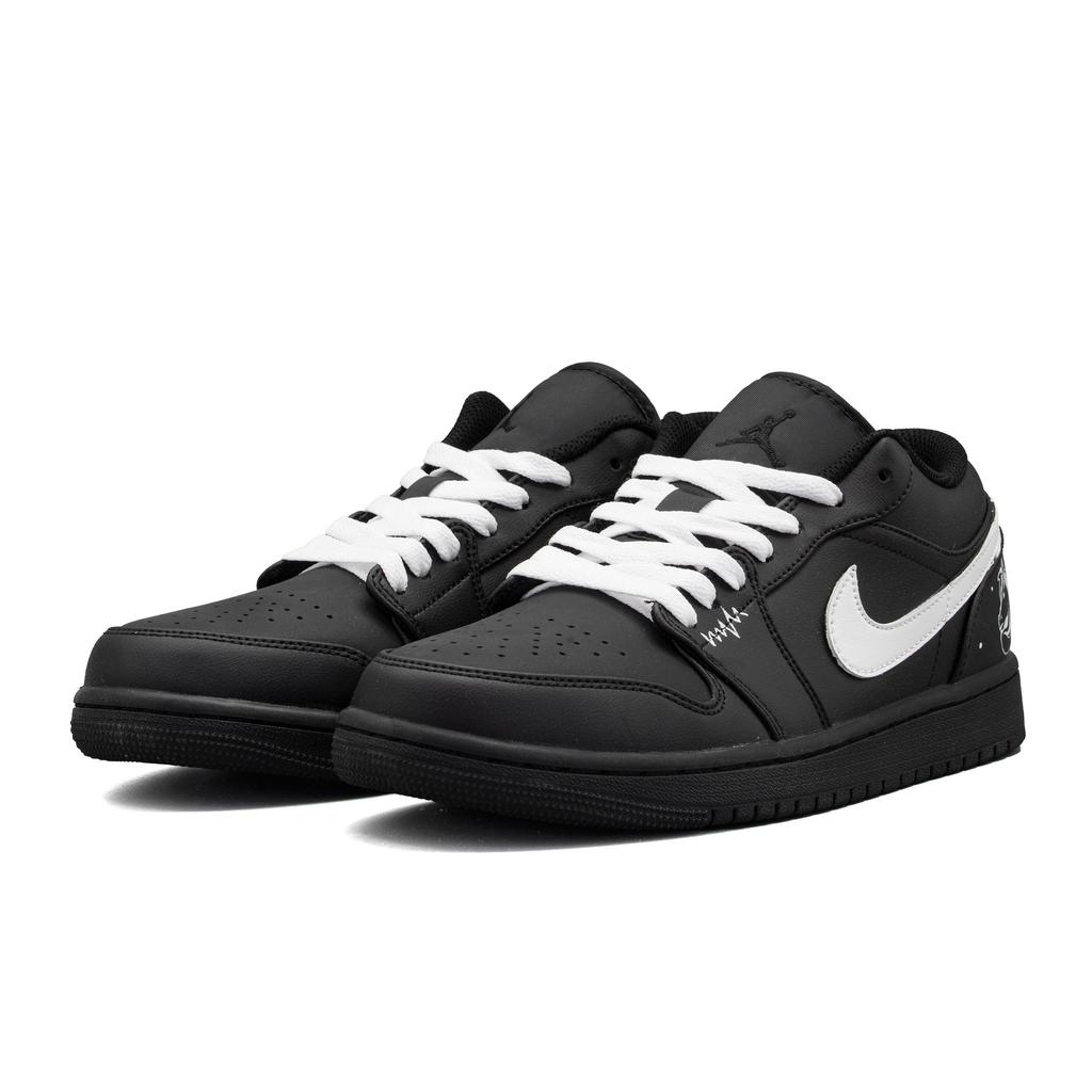 Jordan Air Jordan 1 Low Top Vintage Basketball Shoes Unisex Black White 553558-093(Team-1451SBOX)-Random Packaging Bags