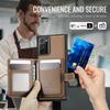 Für Samsung Galaxy Note20 Hülle JEEHOOD J09 RFID-blockierender Kartenhalter Leder-Rückseite Handyhülle Magnetische Hülle