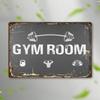 Vintage Gym Metal Sign 8x12. Rustic Dumbbell Wall Art for Home Gym, Bar, Kitchen, Bathroom.