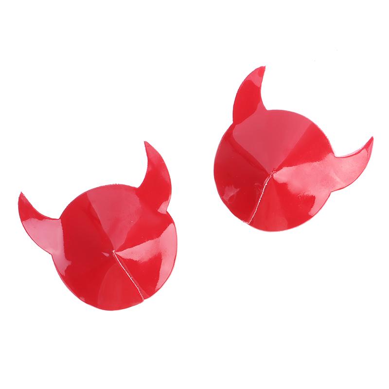 1 Pair Paste Breast Stickers Horn Stickers Disposable Self-Adhesive Cloth Breast Pasties Pad Nipple Cover Bra Sexy Devil Nipple Stickers