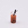 Cute Miniature 3D Bubble Tea Bottle Design Artificial Style Resin Glass Bottle Charms Earring Making Colorful Jewelry Souvenir