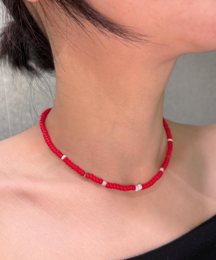 Monoflux Pulse Red Necklace_Signal Red